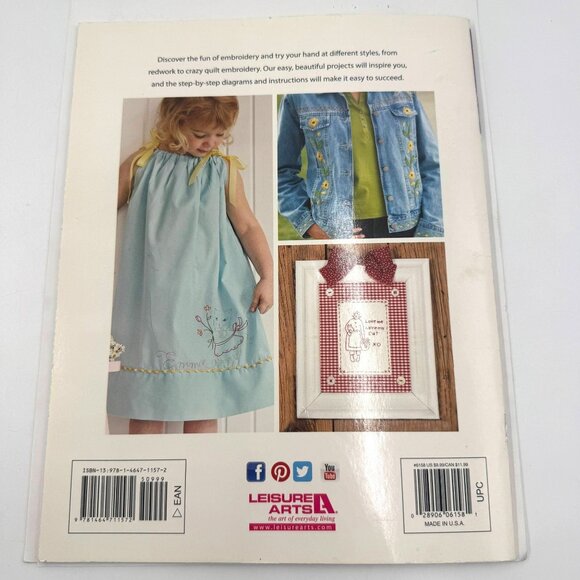 Leisure Arts Needlework Learn to Embroider Instruction Book - Picture 3 of 6
